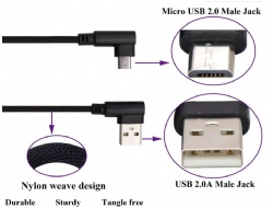 angle micro usb 5pin cable