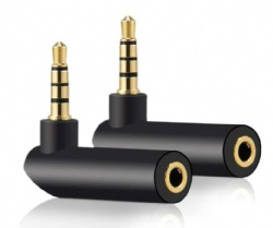 90 Degree Right Angle Gold-Plated TRS Stereo Jack Plug AUX Connector Compatible with Headphone