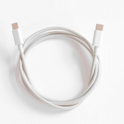 White color 20AWG 60W nylon braid USB C male to USB C data transfer power charge cable top quality cabletolink factory