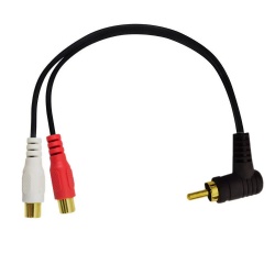 angle RCA to Double RCA Female Y splitter cable 30cm cabletolink factory