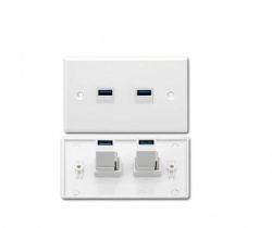 wall plate USB 3.0 Female to Female Keystone.for Charging and Data Transfer, White