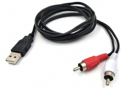 5 Feet/1.5m USB 2.0 Male to 2 RCA Male Jack Splitter Audio Video AV Composite Adapter Cord Cable