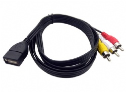 Cabletolink factory black color 5 Feet/1.5m USB 2.0 Female to 3 RCA Male Jack Splitter Audio Video AV Composite Adapter Cord