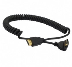 270 Degree Upward Angle HDMI Male to HDMI Male Spring Spiral Cable Support 3D 1080P YOUCHENG for Camera, Monitor