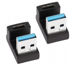 U-Shape USB 3.1 to USB C Adapter 180 Degree USB A3.1 Male to Type C Female Coupler Connector 10Gbps Support Data Transfer OTG