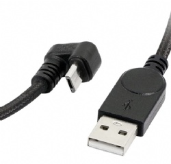 U shape 180 Degree Angle USB 5 Pin Nylon Braided Fast Data Sync Charging Cord
