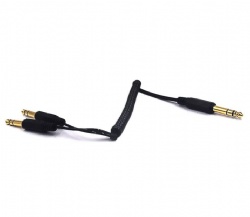 6.35mm TRS Male to Dual 6.35mm TRS Male Coiled Spiral Stereo Audio Cable