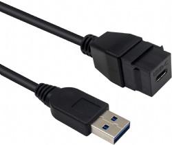 USB 3.0 A Male to USB3.1 Type-C Keystone Jack Female M/F Pigtail Extention Keystone-to-Cable for Wall Plate Connectors Adapter Cable