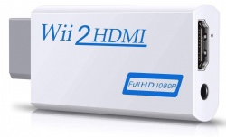 Wii to Hdmi 1080p Connector Output Video 3.5mm Audio - Supports All Wii Display Modes, White
