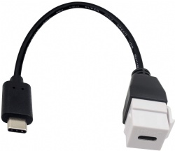 USB 3.1 Type C Male to USB C Keystone Insert Female M/F Pigtail Extention Keystone-to-Cable for Wall Plate Connectors