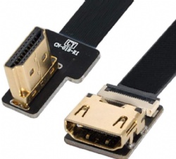 Left Angled 90 Degree HDMI Male to Female FPC Flat Cable for HDTV Multicopter Aerial Photography