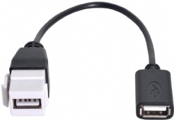 USB 2.0 Female to Female Extension Exteder Coupler Cable with Keystone Panel Mount Holes 20cm