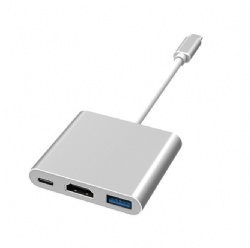 3 IN 1 USB C Male to HDMI/USB 3.0/PD 100W Splitter adapter
