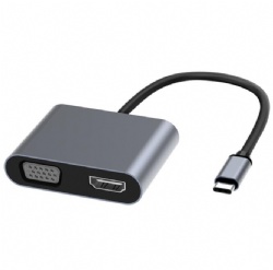 4 in 1 USB C to HDTV/VGA/PD 100W USB C/USB 3.0  Multiport Digital AV Adapter