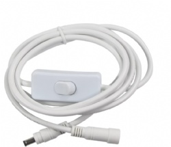 DC Extension Cable with Switch - White 12FT 18AWG 2.1 x 5.5mm Male to Female DC Power Cable for LED Light Strips CCTV Camera, DC cable