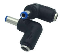 5.5mm x 2.1mm Female to Male Plug 90 Degree Angle DC Power Converter Adapter for Universal Laptop Interface Power Cable Connector