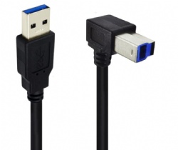 USB 3.0 Type A Male to Type B Male Plug 90 Degree High Speed Printer Cable for Printer,Monitor