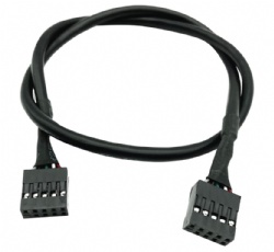 CABLETOLINK 10CM Black USB 2.0 9-pin Female to USB 2.0 9-pin Female Adapter Cable for Internal motherboards