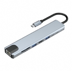 USB-C Hub (8-in-1), with 100W Power Delivery 10Gbps USB C and 2 USB A Data Ports, Ethernet Port