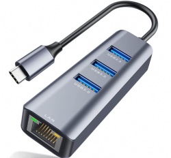 4-in-1 RJ45 to USB-C  to Gigabit Ethernet LAN Network Adapter for MacBook