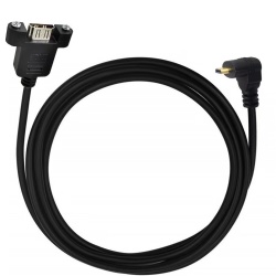 micro HDMI D male to HDMI A female with panel mount screw cable