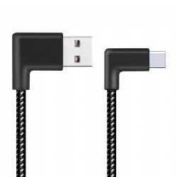 angle USB Type C 3.1 to 90 degree USB A male power charge data transfer cable with nylon braid cabletolink