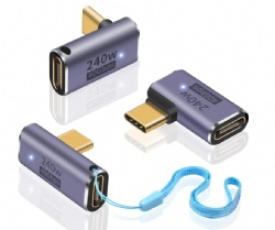 90 Degree USB C Adapter PD Male to Female Extender with 8K Video