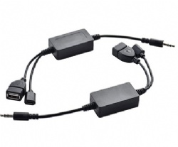 3.5mm male to USB 2.0 A female with micro usb 5pin female splitter cable