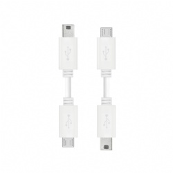 short white color mini usb 5pin power charge cable