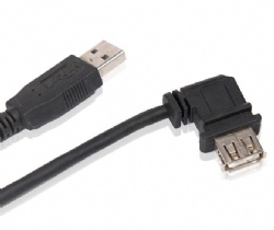 3FT USB 2.0 A male to 90 degree USB A female extension data transfer power charge cable