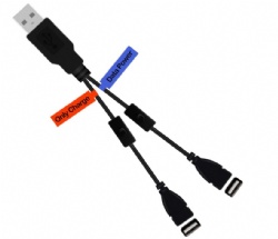 30cm 2 in 1 USB 2.0 A male to double USB A female splitter cable