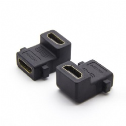 90 degree HDMI A female to HDMI A female with panel mount screw cable
