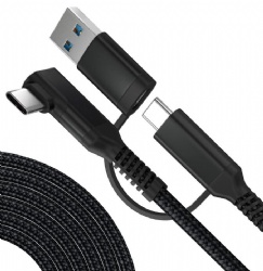 Type C Fast Charging Cable 2 in 1 USB A/C to USB-C Charger Cord Right Angle Compatible with Samsung Galaxy S22 S21 S20 FE Plus Ultra S10 S9 S8 Plus