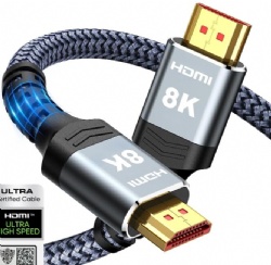 8K 10K HDMI Cable 48Gbps 6.6FT/2M, Certified Ultra High Speed HDMI® Cable Braided Cord-4K@120Hz 8K@60Hz