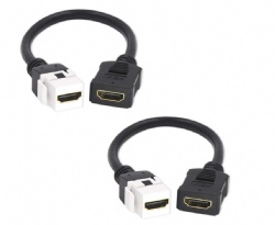 Female to Female HDMI Pigtail Cable 4K HDMI Keystone Coupler for Keystone Wall Plate - 6 Inch