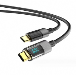 4FT Nylon Braided Type-C Cable, PD Fast Charging Cable with LED Display for lPhone