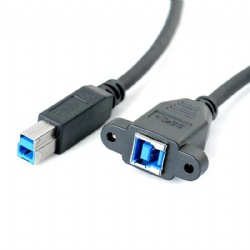 USB 3.0 B Male to USB 2.0 B female with panel mount screw cable 30cm