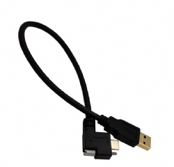 Gold  plated 90 Angled USB 3.1 Type-C Dual Screw Locking to Standard USB3.0 Data Cable 90 Degree for Camera  0.3m
