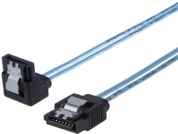 18-inch SATA III 6.0 Gbps 7pin Female Straight to Down Angle Female Data Cable with Locking Latch