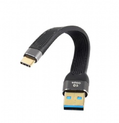 10Gbps Short 5inch USB A 3.0 Male to USB C 3.1 Male 3A Fast Charging FPC Flat Cable