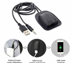 Backpack USB 2.0 & Audio 3.5mm Charging Extension Cable Practical Convenient Outdoor Travel Camping Externa