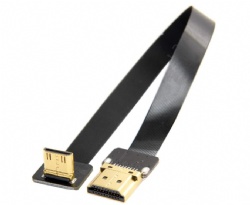 90 Degree Up Angled FPV Mini HDMI Male to HDMI Male FPC Flat Cable 20cm Compatible for FPV HDTV Multicopter Aerial Photography