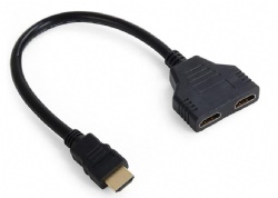 HDMI Male to 2 HDMI Female 1 in 2 Out Splitter Cable Adapter Converter, One HDMI Male to Dual HDMI Female Y Switch Extension HDTV Cord