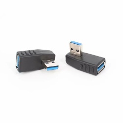 Right Angle USB Extender Adapter Male to Female USB 3.0 Super Speed Connector UP Down/Left Right USB Extender Coupler Vertical L Shape for USB Devices