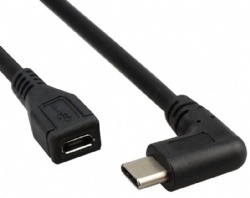 Right angle USB Type C to Micro usb 5pin female otg power charge cable