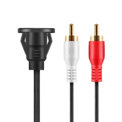 3ft 3.5mm female to dual RCA Aux car flush mount extensioncable for car
