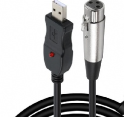 10Ft USB Male to XLR Female Mic Link Converter Cable Studio Audio Cable Connector Cords Adapter for Microphones or Recording Karaoke Sing