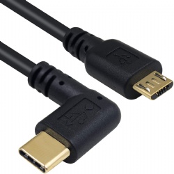 right angle USB Type C male to micro usb 5pin Power charge data transfer cable