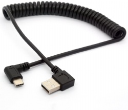 sping USB Type C male to USB Type A male coiled cable
