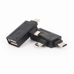 2 in 1 usb type c/micro usb 5pin to usb 2.0 A female adapter